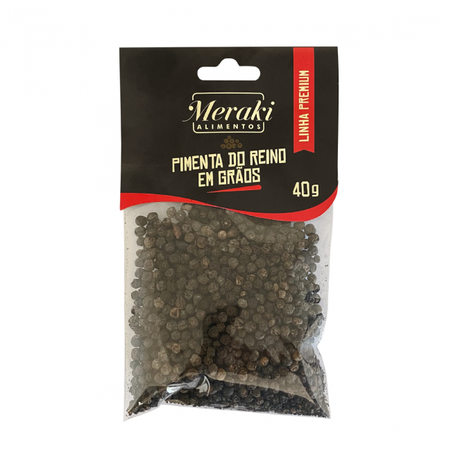 Pimenta do Reino em Grãos 40g Premium - Cartela - Meraki Alimentos